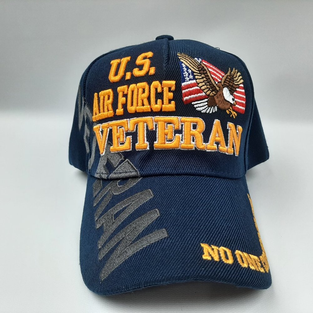 U.S. Air Force Veteran Cap Hat Navy Blue Embroidered Flying Eagle